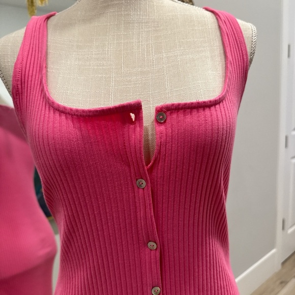 Zara Pink Ribbed Midi Dress - Picture 4 of 10